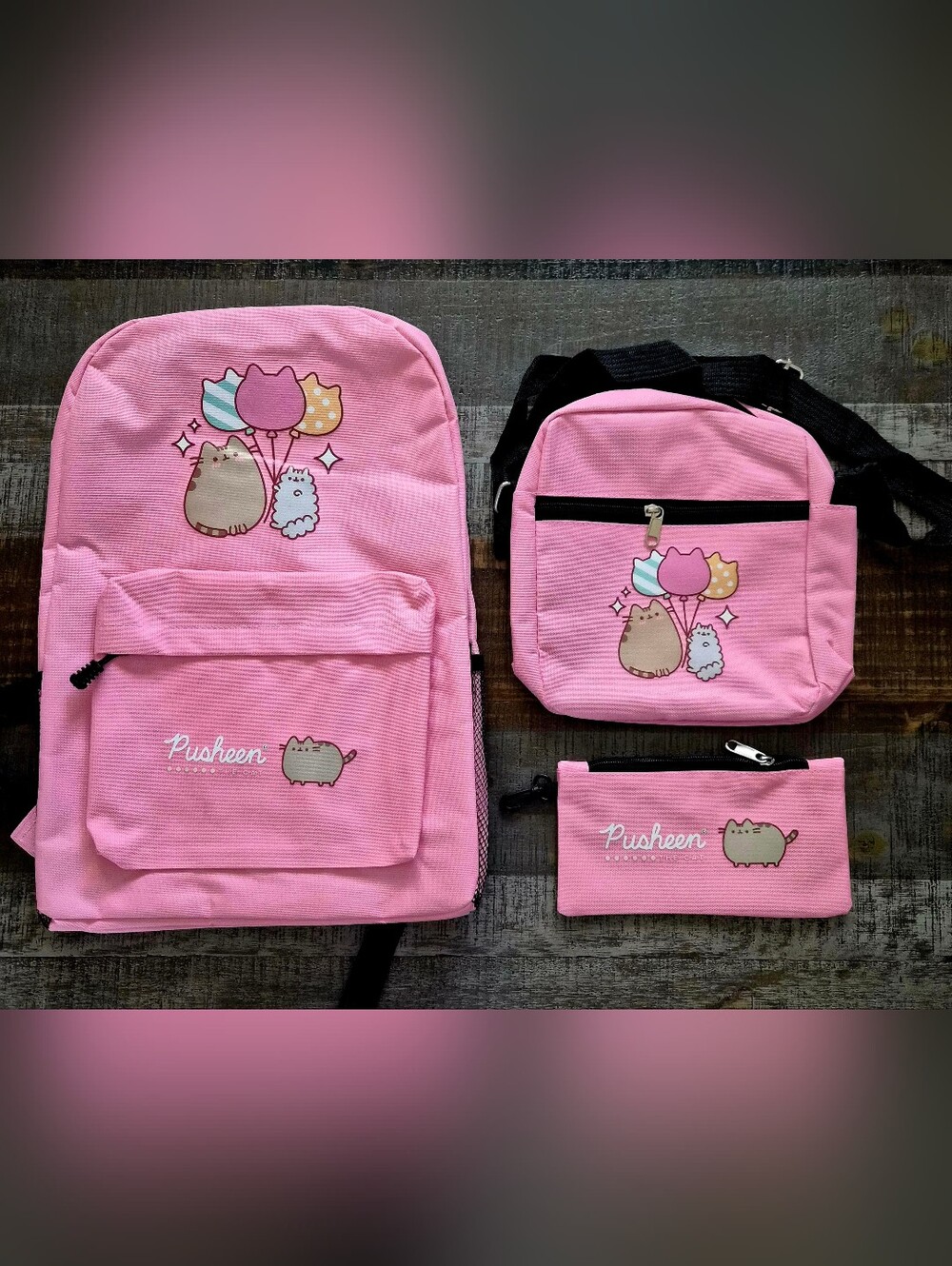 3pc Kitty Cat Backpack, Lunch Bag, Pencil Case Set! Canvas & Sturdy BRAND NEW!!